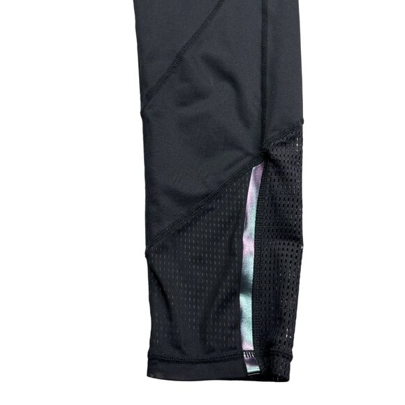 Z By Zella Black Mesh Insert Leggings With Iridescent Stripes XS Womens - Picture 4 of 9